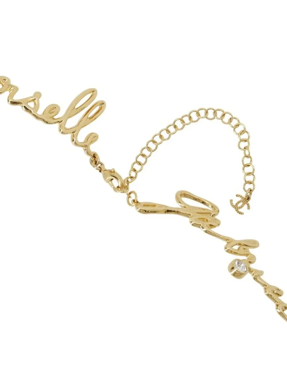 Chanel Necklace I Love CC Logo Rhinestone S Long